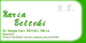 maria belteki business card